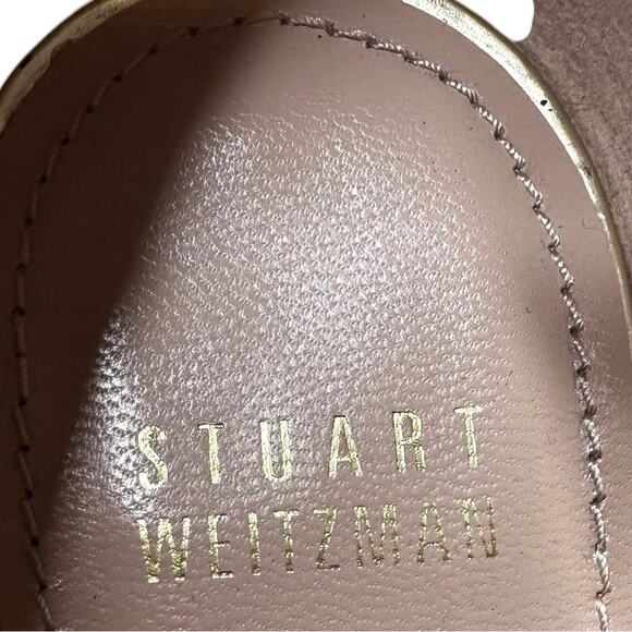 STUART WEITZMAN Women's Beige Patent Leather Loire Wedge Pump Size 6.5 - Picture 4 of 7